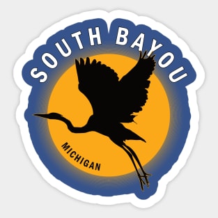 South Bayou in Michigan Heron Sunrise Sticker